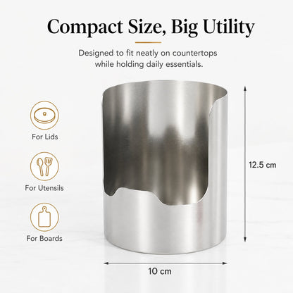 🍳Limited Time Sale 50% OFF — Stainless Steel Pot Lid Holder | Multi-Functional Kitchen Organizer For Lids, Cutting Boards & Utensils