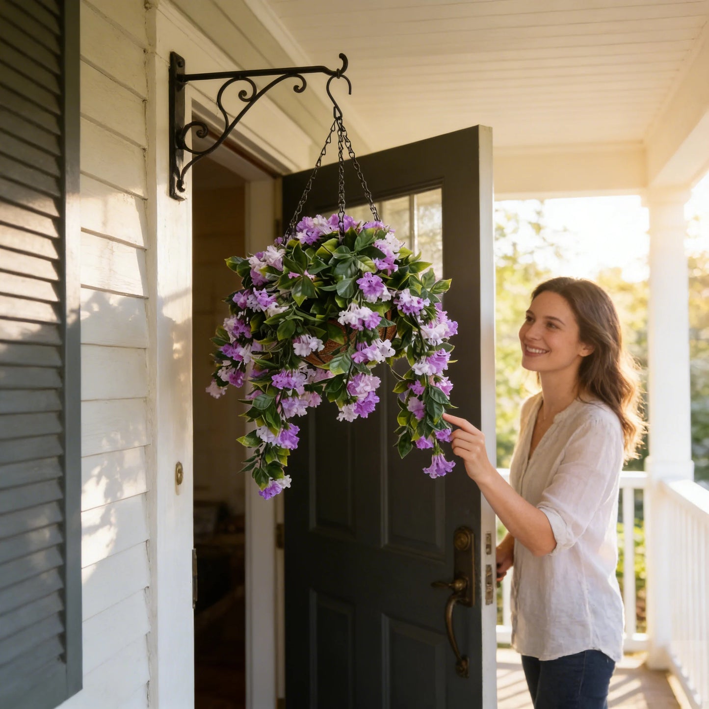 FREE SHIPPING🌸Faux Crepe Myrtle Hanging Baskets – Ultra-Realistic🌸✨(2 pcs)