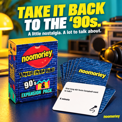 90s R&B Music Trivia Card Game – Nostalgic Party Game for Music Lovers