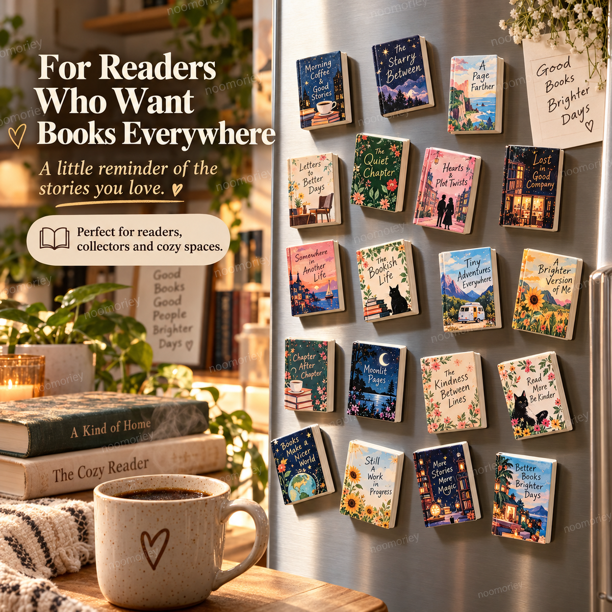 📚 Tiny Library Mini Book Magnets – 20-Piece Refrigerator Magnet Set