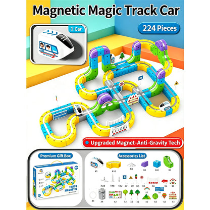 ⏰Electric Train Set 3D Magic Flexible Race Track for Kids 3-8 Years Old, Anti-Gravity STEM Toy