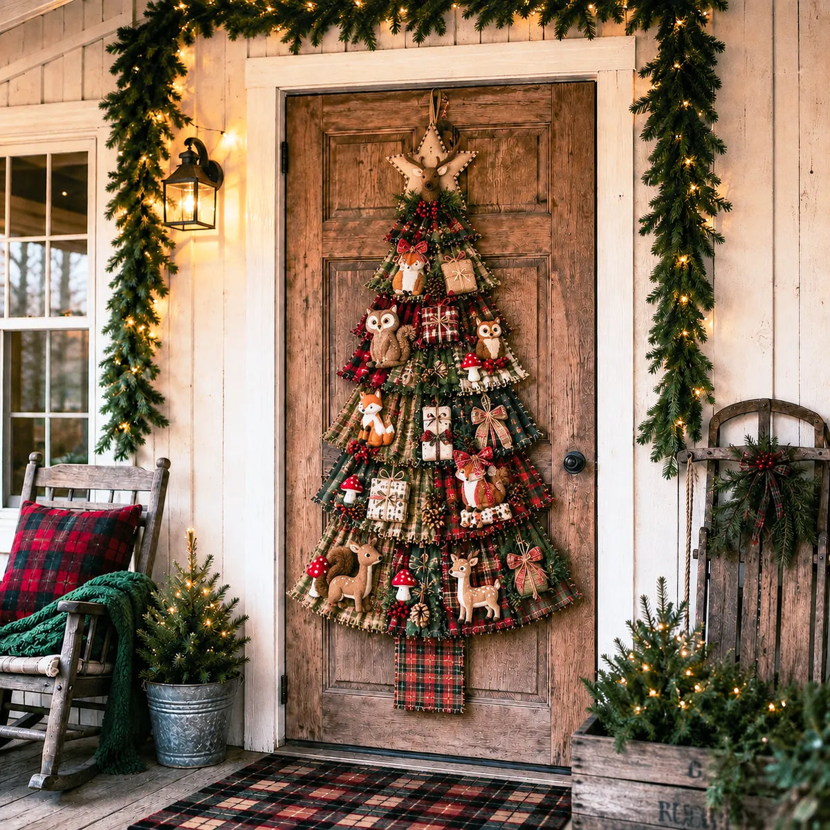 🎄Beginner-Friendly DIY Oversized Patchwork Christmas Tree Door Hanging Kit | Complete Kit with All Tools & Step-by-Step Guide Included 💕