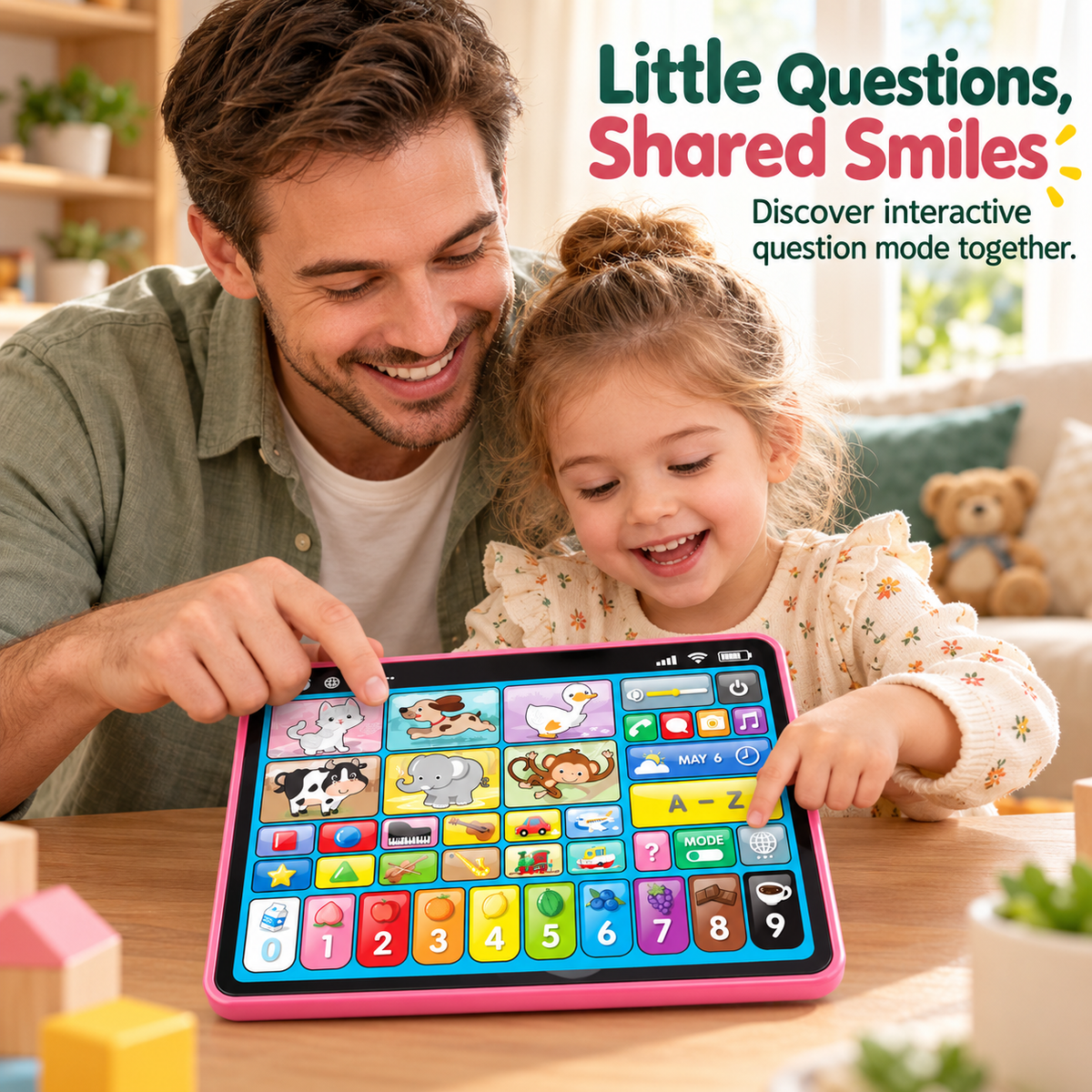 🎁 Trilingual Kids Learning Tablet Toy – English, Spanish & French with Music & Interactive Play– A Colorful Christmas Gift 🎁
