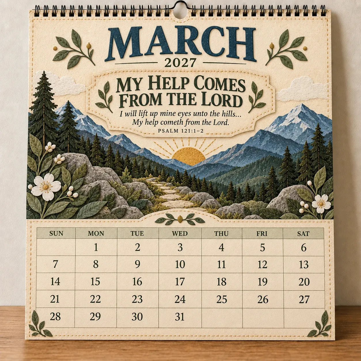✝️ 2027 Psalms Wall Calendar | Monthly Scripture & Christian Artwork