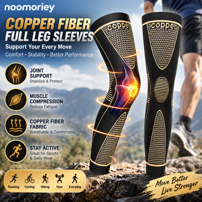 🦵 Copper Fiber Full-Leg Compression Sleeve – Unisex Support for Sports & Training