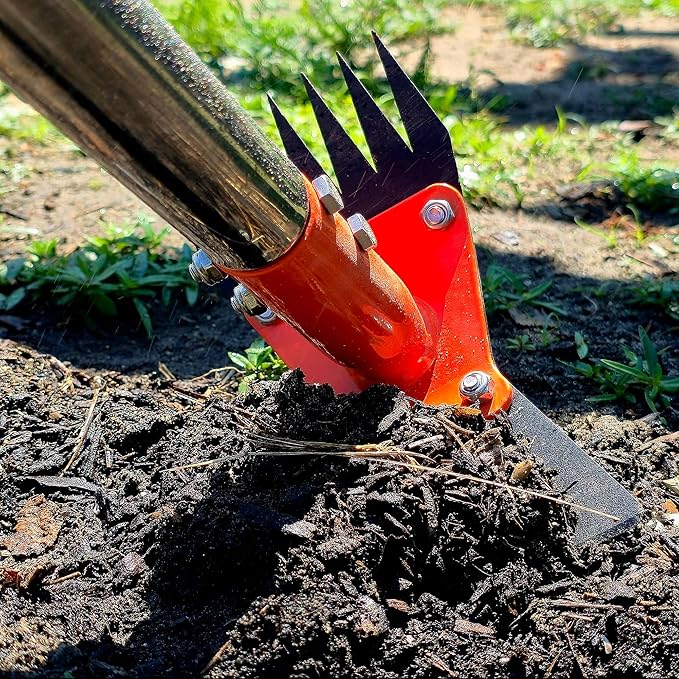 🌱2‑in‑1 Garden Hoe & Weed Puller Rake | 60" Adjustable Long‑Handle Weeding Tool