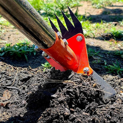 🌱2‑in‑1 Garden Hoe & Weed Puller Rake | 60" Adjustable Long‑Handle Weeding Tool