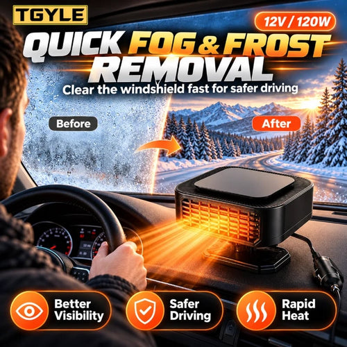 🔥HOT SALE🔥Portable Car Heater Defroster with 360-Degree Rotating Base