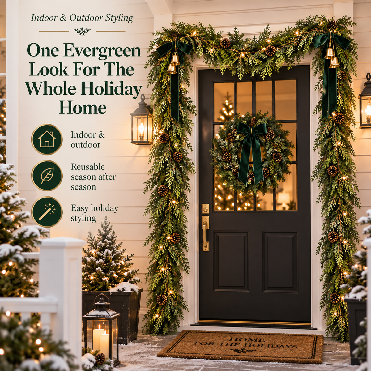 🎄 2-Pack 6FT Real-Touch  Artificial Cedar Garland