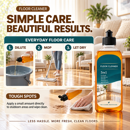 5-in-1 Floor Cleaner – Deep Clean, Odor Care, Shine & Surface Protection