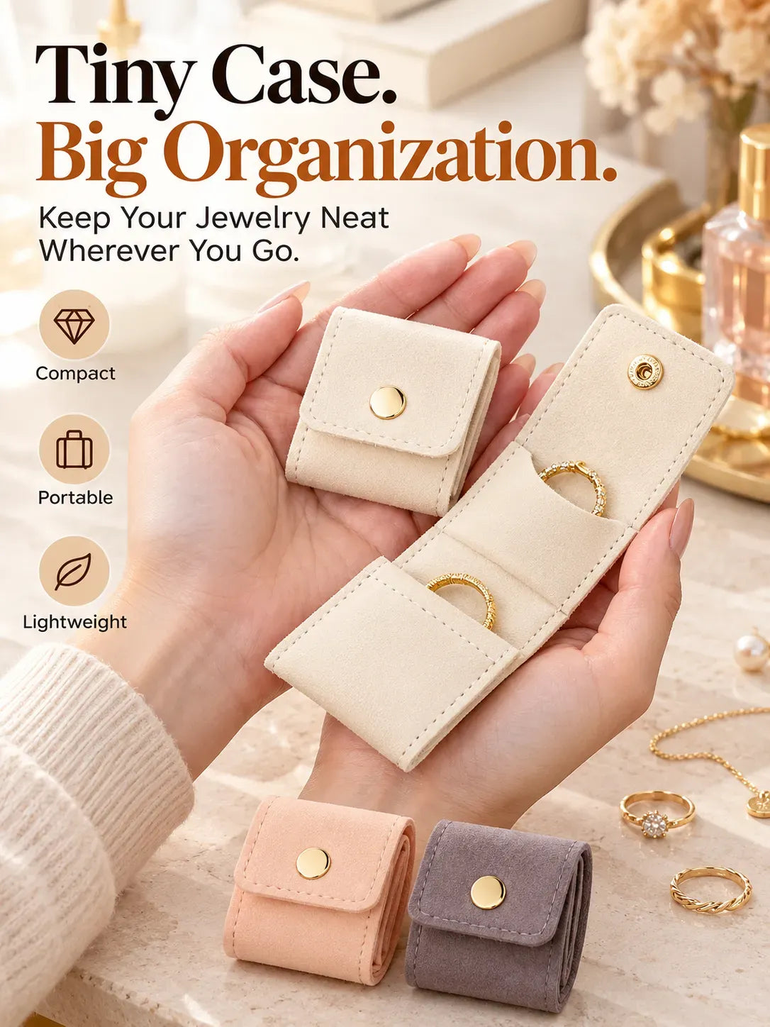 ✨ Mini Travel Jewelry Organizer – Compact, Foldable & Easy to Carry