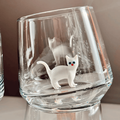 🐱 Handmade Murano-Style Cat Wine Glass – Whimsical Art Glass for Cat Lovers 🍷✨