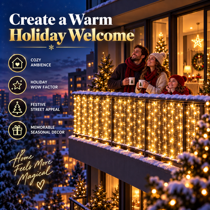 🎄 Smart RGB Pixel Curtain Lights – App-Controlled Animated Holiday Display for Balcony & Window Decor-2m*2m