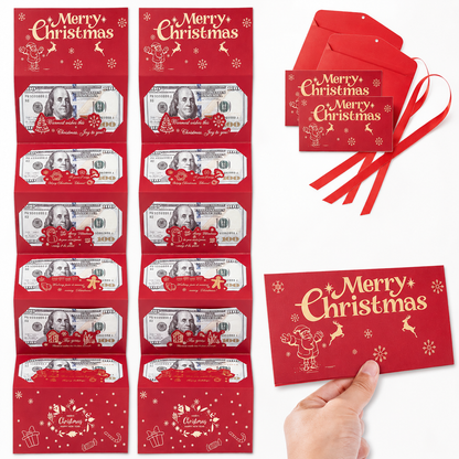 Christmas Cash Gift Envelope – 6-Slot Folding Money Holder for Holiday Gifting