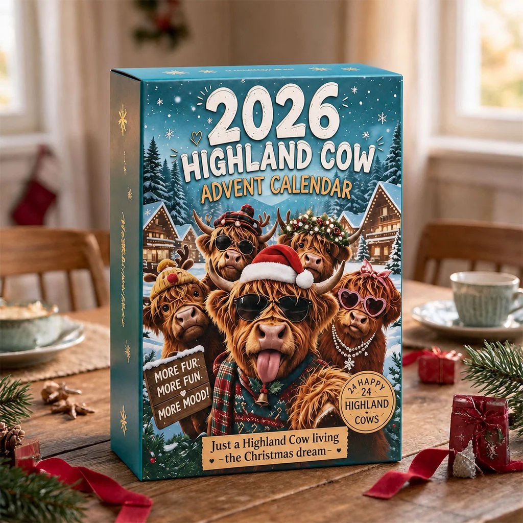 🔥Last Day 49% OFF - 🐂🎁2026 Highland Cow Advent Calendar | Every Day Brings New Surprises