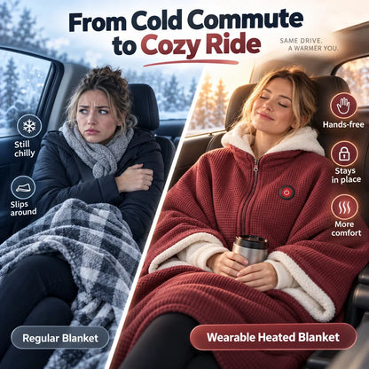 🔥 Wearable Heated Blanket – Cozy Hands-Free Warmth