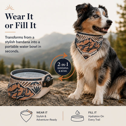 2-in-1 Reversible Dog Bandana Bowl
