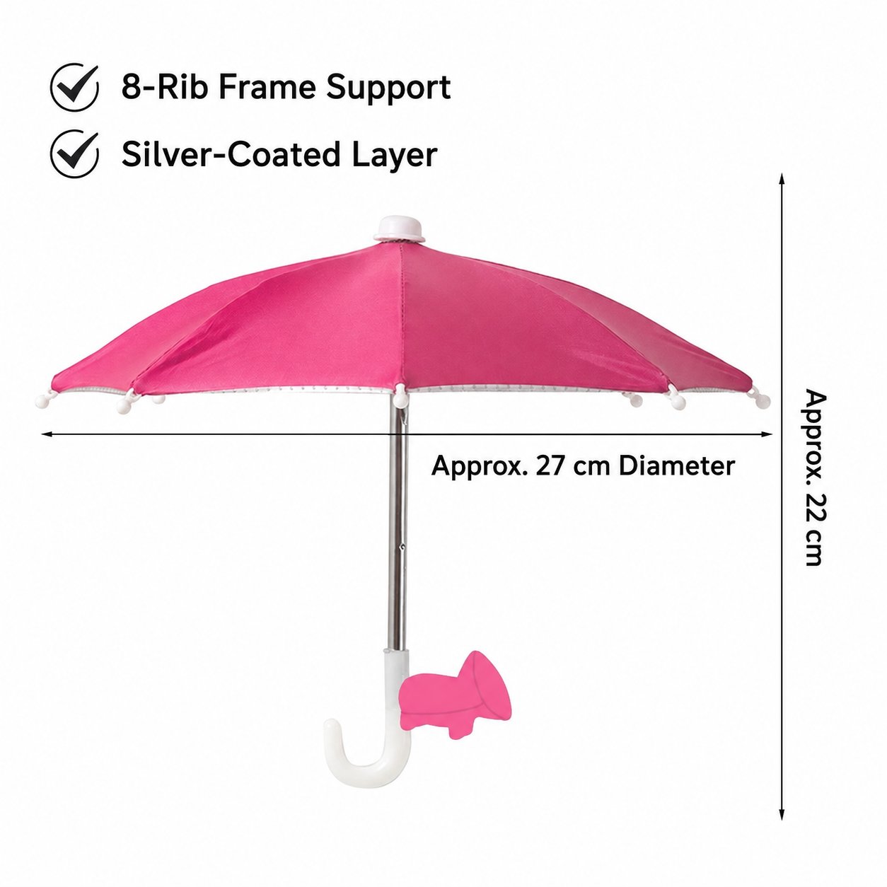 BUY 3 FREE SHIPPING✨Mini Sun/Rain Umbrella for Motorcycle & Bicycle Phone MountShade Your Screen. Save Your Battery.