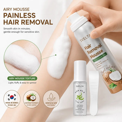 Hair Removal Mousse Kit for Legs, Arms & Underarms