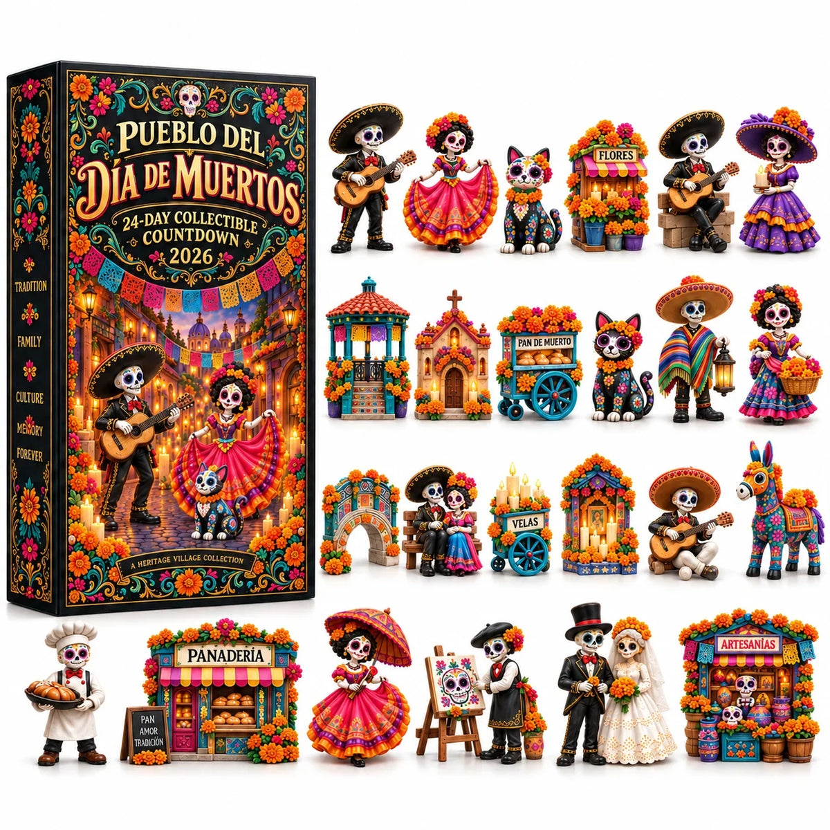 🔥DAY OF THE DEAD KICKOFF 49% OFF - 💀Day of the Dead Village Advent Calendar 2026🎁