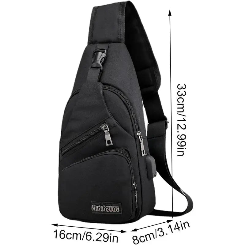 Men's Waterproof Oxford Sling Chest Bag