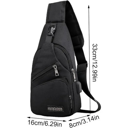Men's Waterproof Oxford Sling Chest Bag