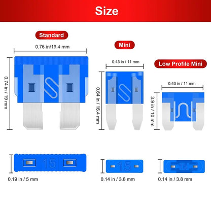 306PCS Zinc Alloy Car Blade Fuse Assortment Set