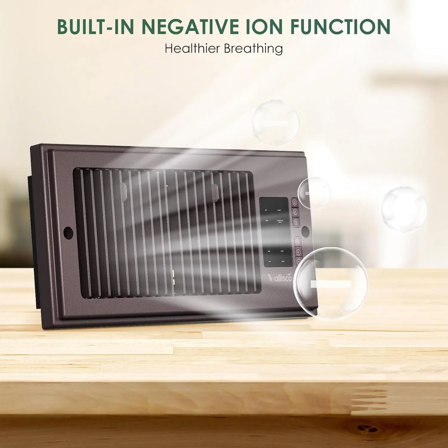 Smart Register Vent Fan with Heating & Cooling Modes, Quiet 18DB Floor Vent Booster Fan with Remote Control, Built-in Ionizer Digital Temperature Display for Home HVAC Vents