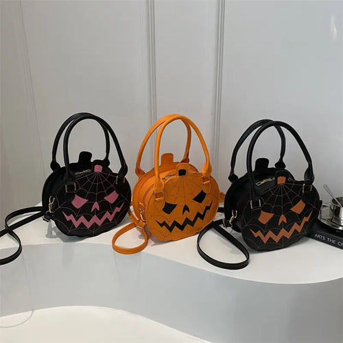 Spooky Jack-O-Lantern Pumpkin Crossbody Bag