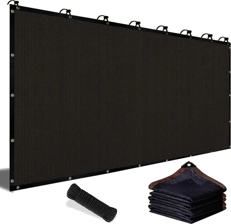 ⛅ Black 90% Blackout Fabric, 10×13ft UV Protection Shade Net with Reinforced Rivets