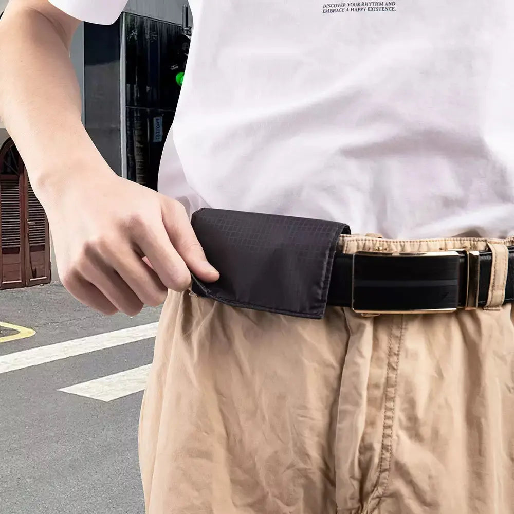🔒 Anti-Theft Travel Waist Pouch – Slim Passport, Phone & ID Holder