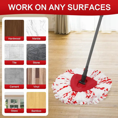 Spin Mop Heads Replacements with Scrubbing Pad Refills