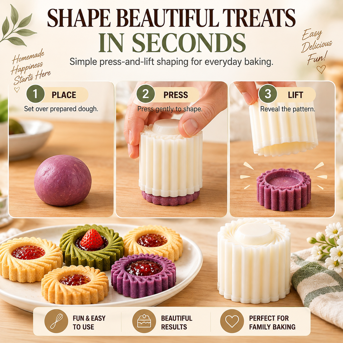 Creative Double-Ended Pastry Mold-2-in-1 Mooncake Cookie Press