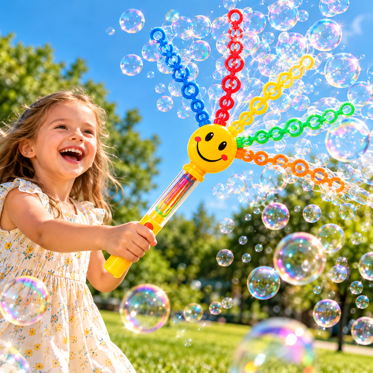 32-Hole Smiley Face Bubble Wand🫧🩵