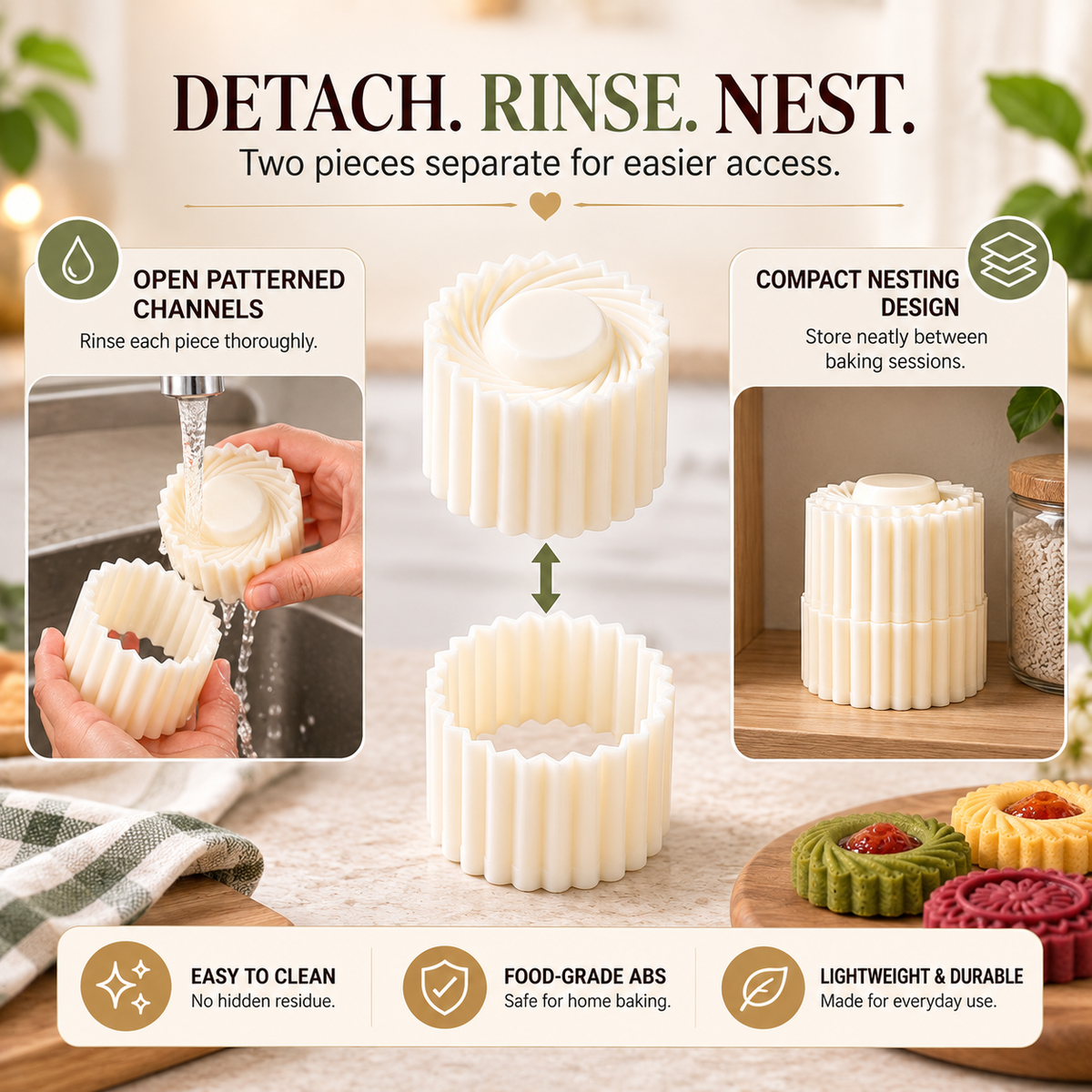 Creative Double-Ended Pastry Mold-2-in-1 Mooncake Cookie Press