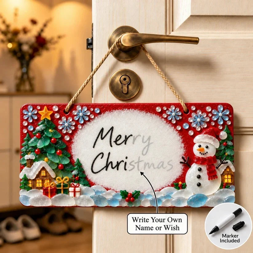 ⏳ Last Day 46% OFF – 🎄 Beginner-Friendly DIY Sea Glass Christmas Hanging Sign Kit | 8 Festive Designs with Handwritten Personalization ✍️