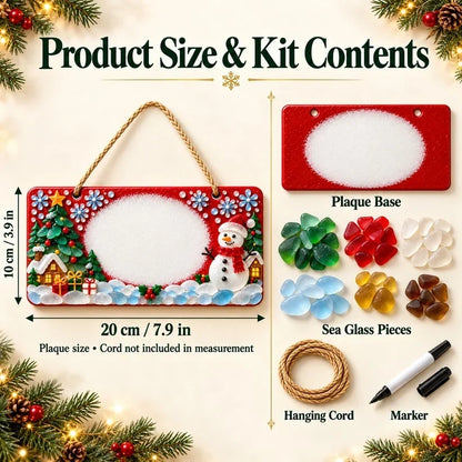 ⏳ Last Day 46% OFF – 🎄 Beginner-Friendly DIY Sea Glass Christmas Hanging Sign Kit | 8 Festive Designs with Handwritten Personalization ✍️