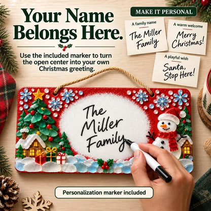 ⏳ Last Day 46% OFF – 🎄 Beginner-Friendly DIY Sea Glass Christmas Hanging Sign Kit | 8 Festive Designs with Handwritten Personalization ✍️