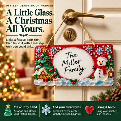 ⏳ Last Day 46% OFF – 🎄 Beginner-Friendly DIY Sea Glass Christmas Hanging Sign Kit | 8 Festive Designs with Handwritten Personalization ✍️