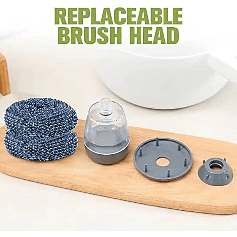 🏆Flash Sale⚡ 50K+ SOLD! 🧽 Comfort Grip Soap Dispensing Kitchen Scrub