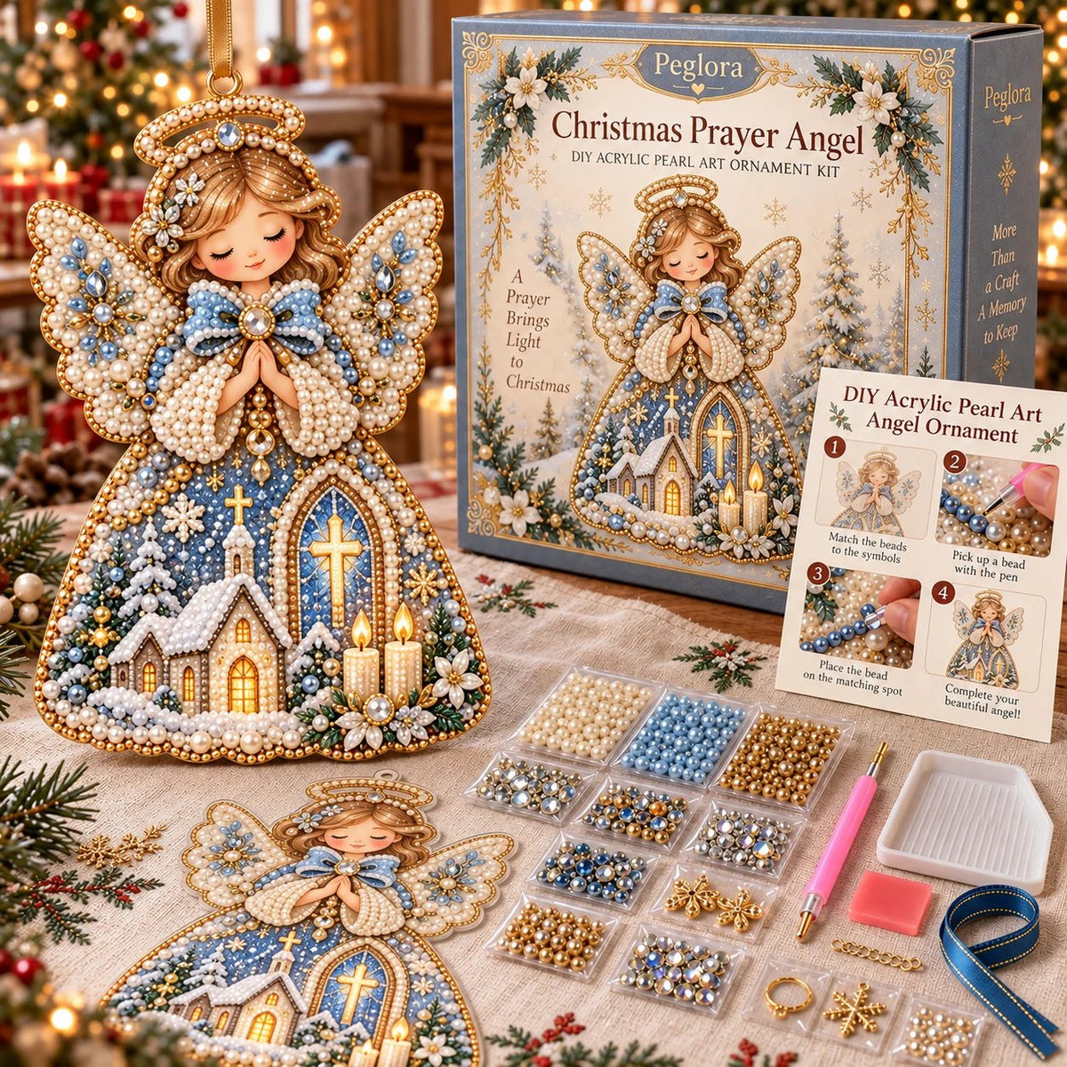🔥Last Day 49% OFF - 👼✨ DIY Pearl Art Christmas Angel Ornament Kit