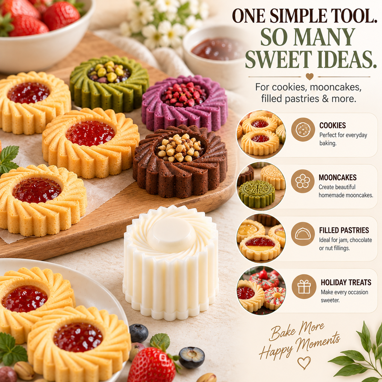 Creative Double-Ended Pastry Mold-2-in-1 Mooncake Cookie Press