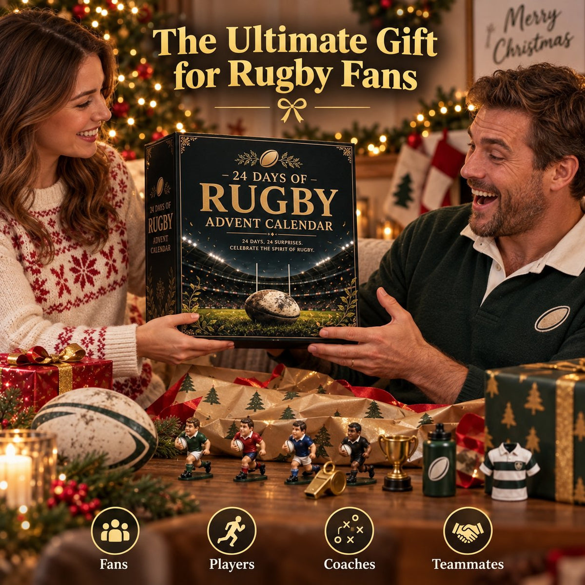 🏈🎁Rugby Advent Calendar 2026 – 24 Rugby-Themed Collectible Surprises Christmas Countdown Gift(📦Buy 2 Free Shipping)