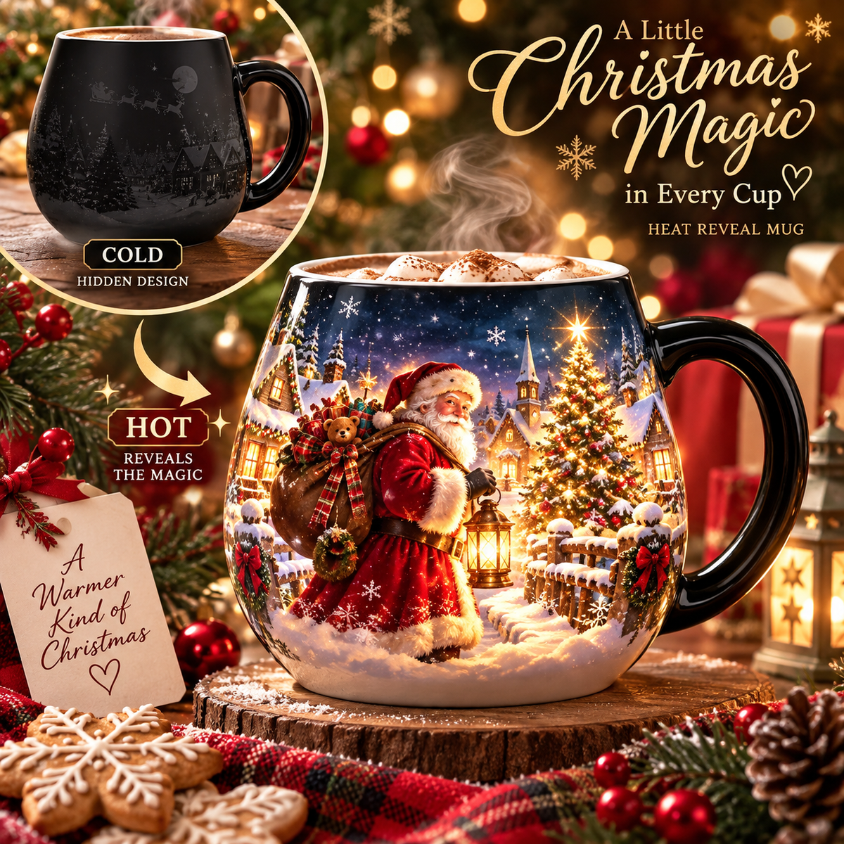💫Christmas Magic Color-Changing Mug – Heat Reveal Holiday Gift🎁