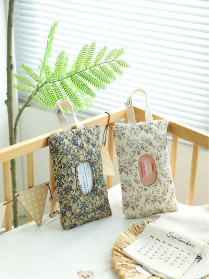 Hangable Floral Wet Wipes Bag with Strap