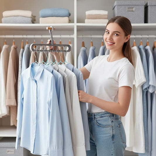 9-in-1 Space Saver! –🤩Rotating Windproof Clothes Organizer (2pcs)