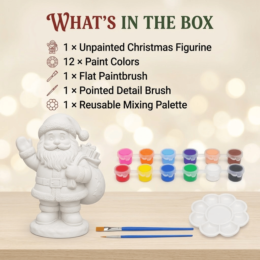 '- 🎨 Beginner-Friendly DIY Christmas Figurine Painting Kit | Create Your Own Festive Holiday Decorations 🎄💕