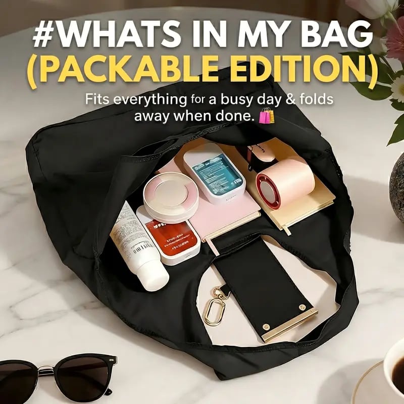 🛍️ Fold & Go! Keychain Tote Bag – Your Pocket-Sized Shopping Hero ♻️✨