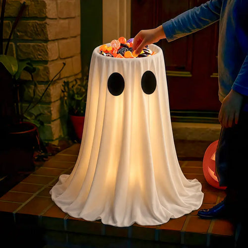 Halloween Glow-in-the-Dark Ghost Candy Holder Bowl