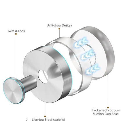 Stainless Steel Suction Cup Hook 6/4/2 PCS for Towels & Robes Hook, Drill-Free Kitchen Hanger, Multi-functional Organizer Towel Hooks Loofah, Robe, Kitchen & Home Use Gift